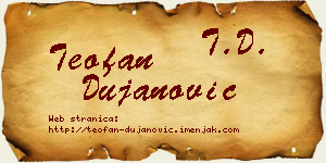 Teofan Dujanović vizit kartica